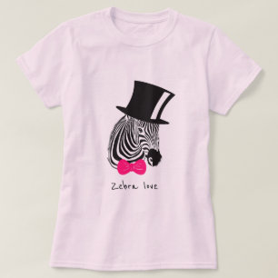 Slogan Hipster Zebra kärlek T Shirt