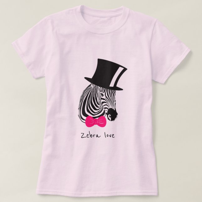 Slogan Hipster Zebra kärlek T Shirt (Design framsida)