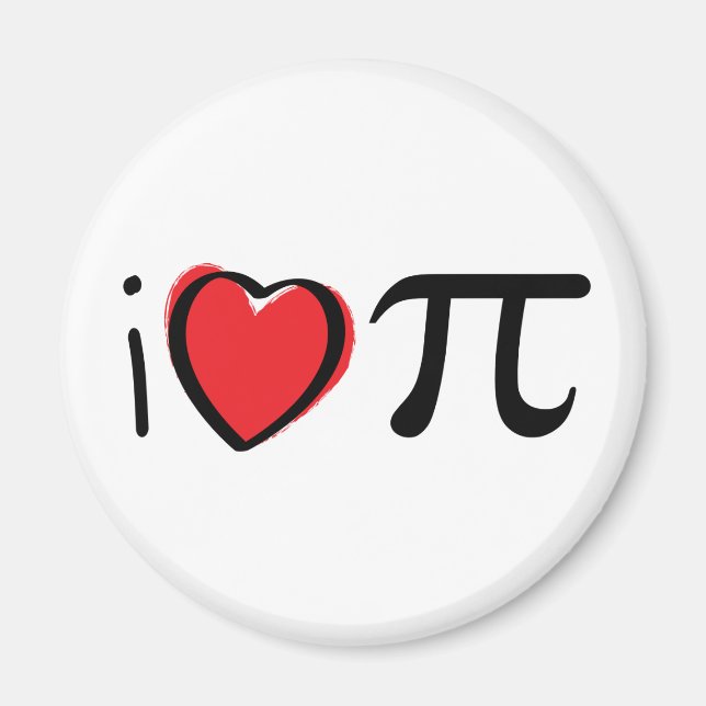 Slogan i kärlek pi träffade hartje. Ik hou van pi. Magnet (Framsidan)