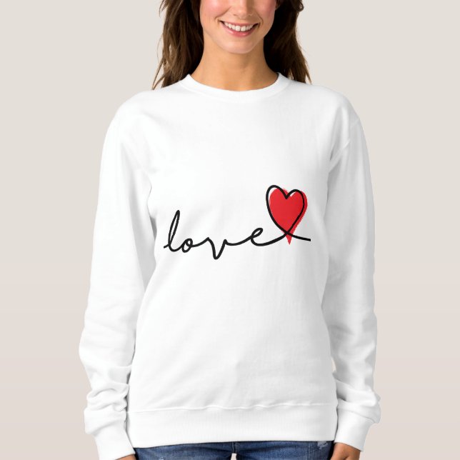 Slogan love. Hartjes, hartje. Valentijnsdag. T Shirt (Framsida)