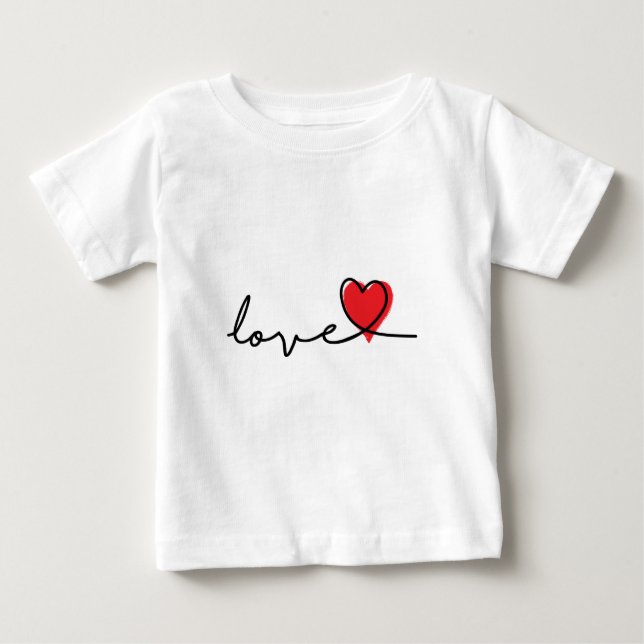 Slogan love. Hartjes, hartje. Valentijnsdag. T Shirt (Framsida)