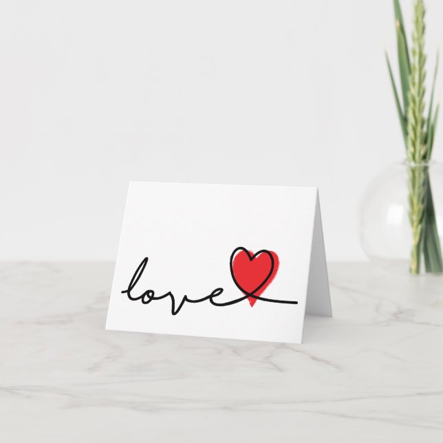 Slogan love. Valentijnsdag wenskaart met hartjes. Helgkort (Framsida)