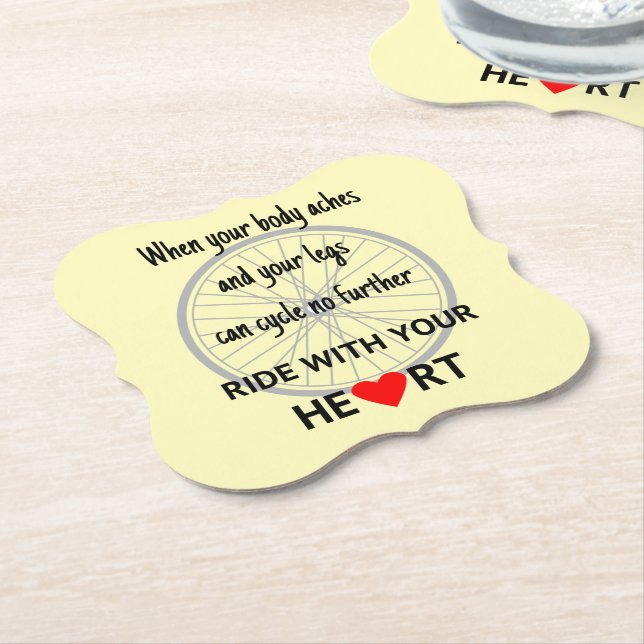 Slogan med cykliska motiv gult underlägg papper (Vinklad)