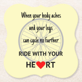 Slogan med cykliska motiv gult underlägg papper