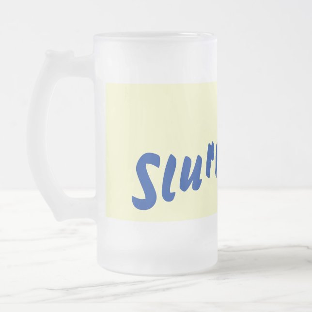 slogan med originaltext för roligt frostat ölglas (Vänster)