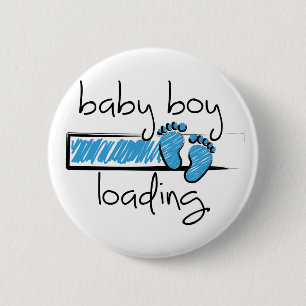 Slogan pojke lastar. baby jongen opkomst knapp