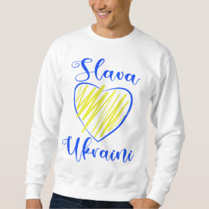 Slogan Slava Ukraini Ära Ukraina hjärta Lång Ärmad Tröja