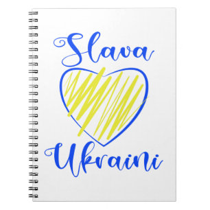 Slogan Slava Ukrainini Glory to Ukraina eart Anteckningsbok