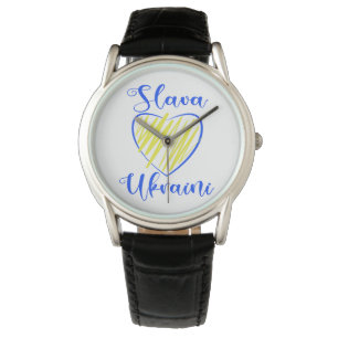 Slogan Slava Ukrainini Glory to Ukraina eart Armbandsur