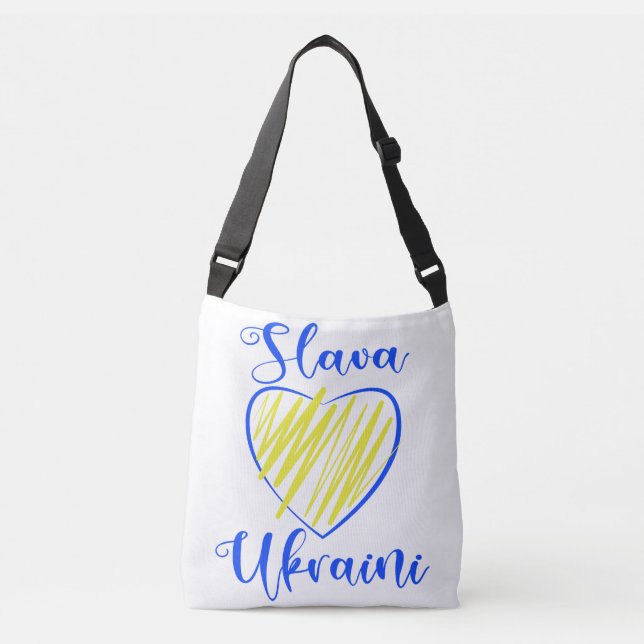 Slogan Slava Ukrainini Glory to Ukraina eart Axelväska (Framsida)