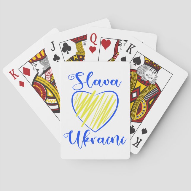 Slogan Slava Ukrainini Glory to Ukraina eart Casinokort (Baksidan)