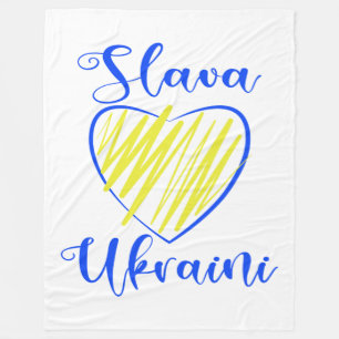 Slogan Slava Ukrainini Glory to Ukraina eart Fleecefilt