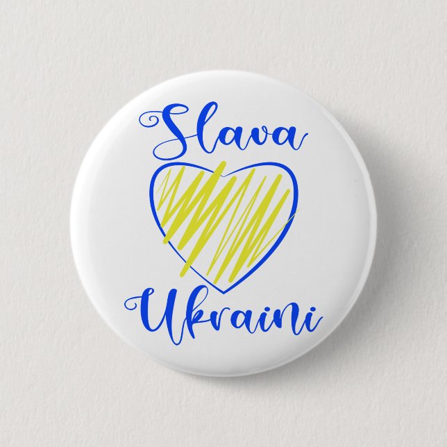 Slogan Slava Ukrainini Glory to Ukraina eart Knapp (Framsida)