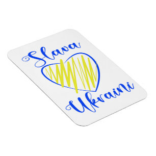 Slogan Slava Ukrainini Glory to Ukraina eart Magnet