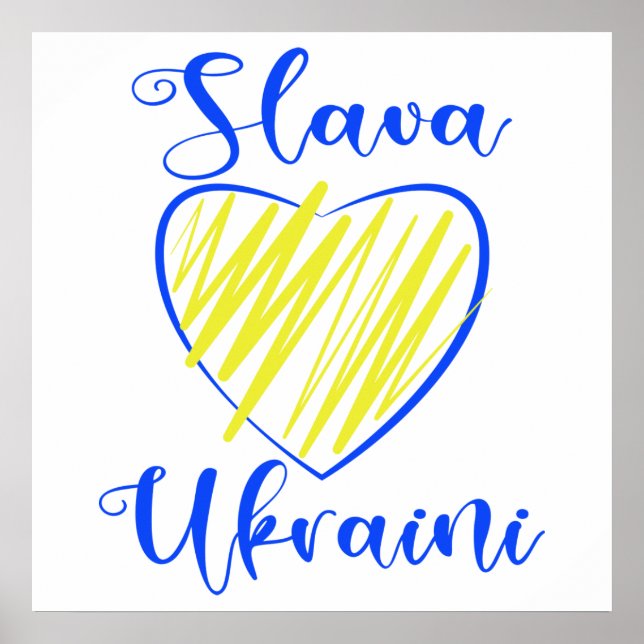Slogan Slava Ukrainini Glory to Ukraina eart Poster (Framsidan)