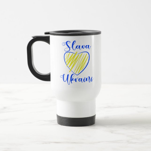 Slogan Slava Ukrainini Glory to Ukraina eart Resemugg (Vänster)