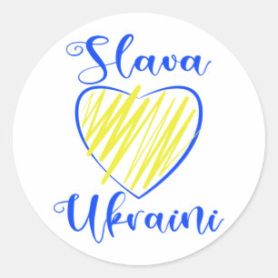 Slogan Slava Ukrainini Glory to Ukraina eart Runt Klistermärke
