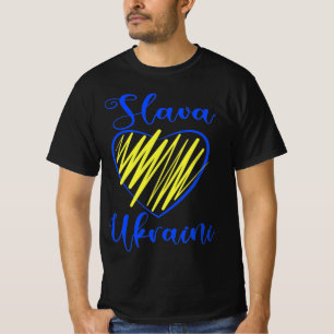 Slogan Slava Ukrainini Glory to Ukraina eart T-Shi T Shirt