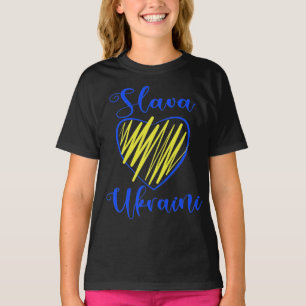 Slogan Slava Ukrainini Glory to Ukraina eart T-Shi T Shirt