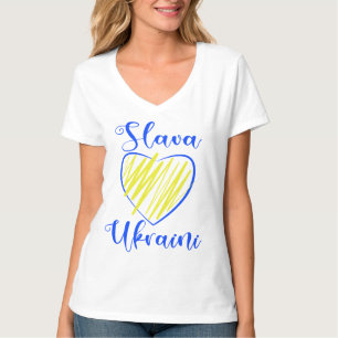 Slogan Slava Ukrainini Glory to Ukraina eart T-Shi T Shirt
