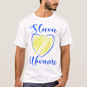 Slogan Slava Ukrainini Glory to Ukraina eart T Shirt