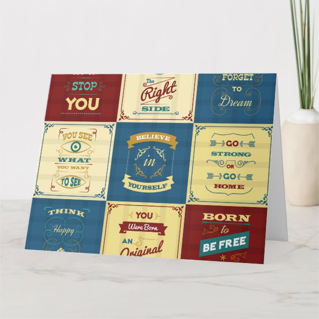 Slogan Typography Tack Kort (Framsida)