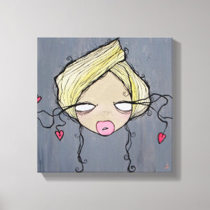 "Slogg in flickasamtalet" kanfas, 12" x12 ", Canvastryck