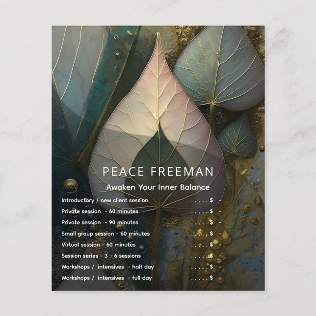 Slöja av blad | botanisk design flygblad (Framsidan)