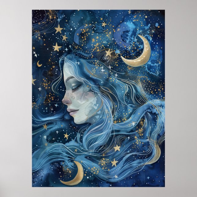 Slöja av Luna – Eterisk Gudinna  Poster (Framsidan)