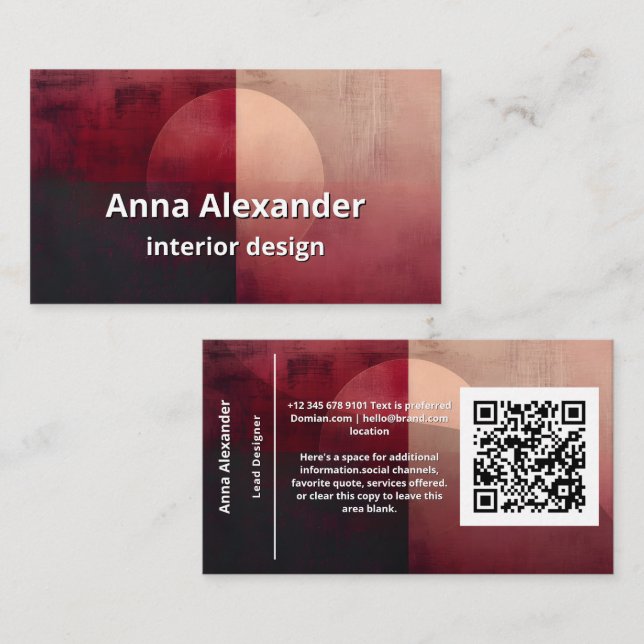 Slöja av uppdelning | Minimal design  Visitkort (Fram/baksida)