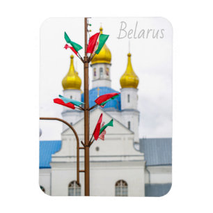 Slonim Belarus Flagga Town Architecture Church Magnet