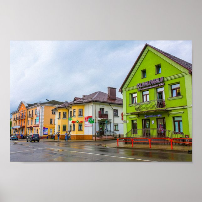 Slonim Belarus Town Architecture Street Poster (Framsidan)