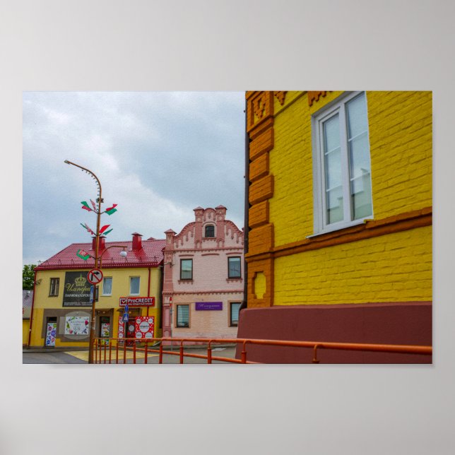 Slonim Belarus Town Architecture Street Poster (Framsidan)