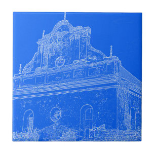 Slonims stora synagoga Arkitekturskiss Kakelplatta
