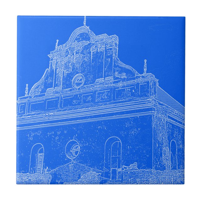 Slonims stora synagoga Arkitekturskiss Kakelplatta (Framsidan)