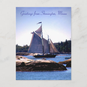 Sloop i Stonington Harbour Vykort