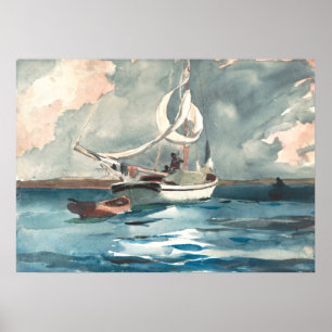 Sloop, Nassau av Winslow Homer Poster
