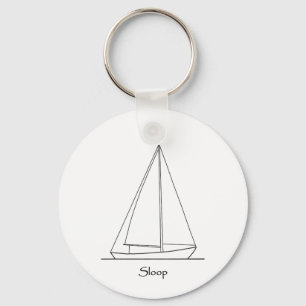 Sloop segelbåtlogotyp (segla planerar), nyckelring