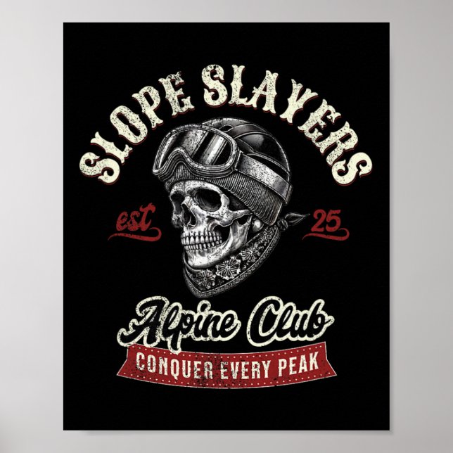 Slope Slayers Freestyle Skidning Skidåkare Vinterä Poster (Framsidan)