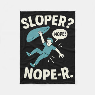 Sloper Nope-r. Rock Climbing Humor White Teal  Fleecefilt