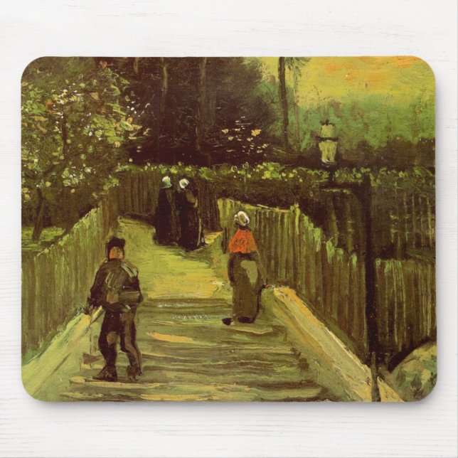 Sloping Väg i Montmartre av Vincent van Gogh Musmatta (Framsidan)