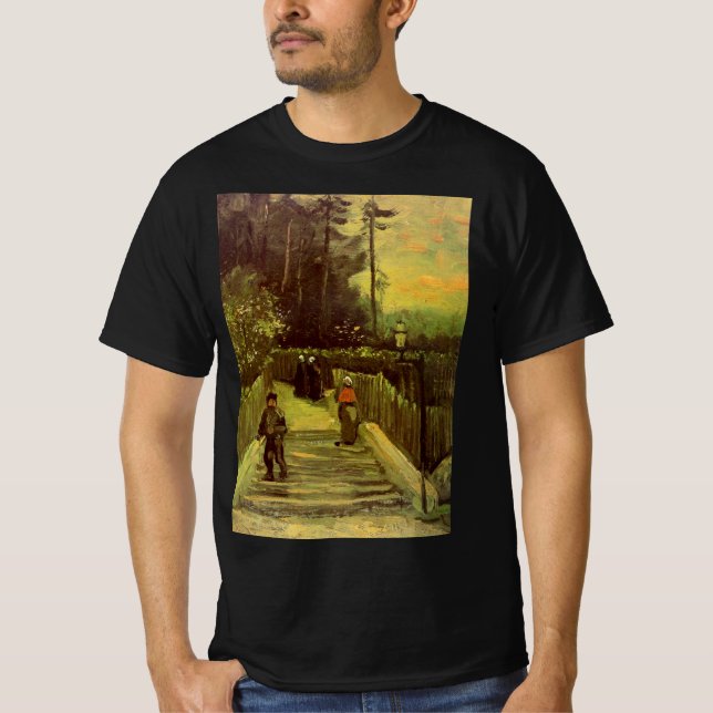 Sloping Väg i Montmartre av Vincent van Gogh T Shirt (Framsida)