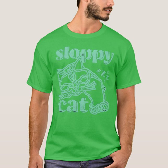 Sloppy Cat-familjen T Shirt (Framsida)