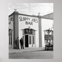 Sloppy Joe's Bar, 1938. Gammalt foto Poster