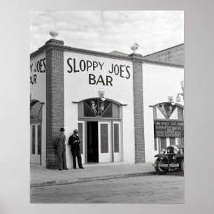 Sloppy Joe's Bar, 1938. Gammalt foto Poster