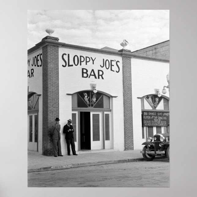 Sloppy Joe's Bar, 1938. Gammalt foto Poster (Framsidan)