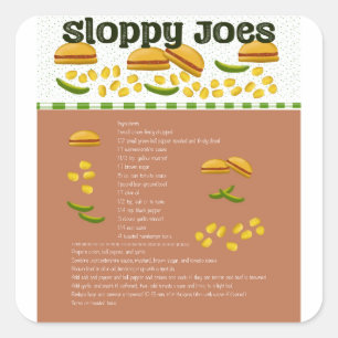 Sloppy Joes Sticker Fyrkantigt Klistermärke