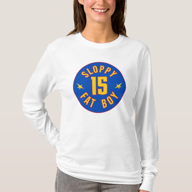 Sloppy Tjock Boy - Nikola Jokic Basketball T-Shirt (Framsida)