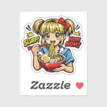Slorp Nom Anime Flicka Ramen Nudlar