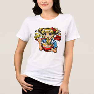 Slorp Nom Anime Flicka Ramen Nudlar T Shirt
